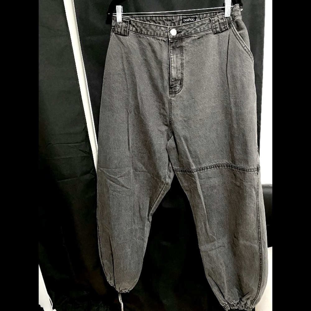 Gray Denim Jogger Pants